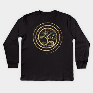 Tree of Life - Infinity Spiral Kids Long Sleeve T-Shirt